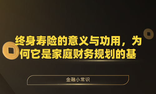 终身寿险的意义与功用，为何它是家庭财务规划的基石？
