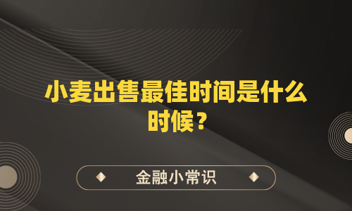 小麦出售最佳时间是什么时候？