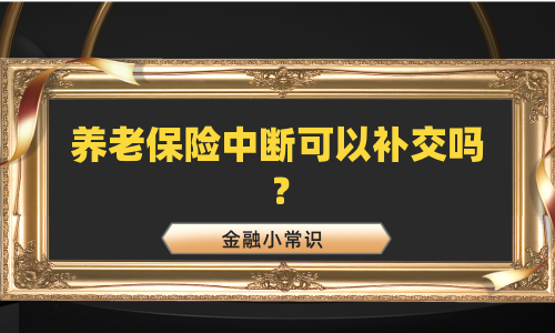 养老保险中断可以补交吗？