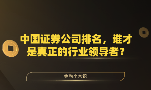 中国证券公司排名，谁才是真正的行业领导者？