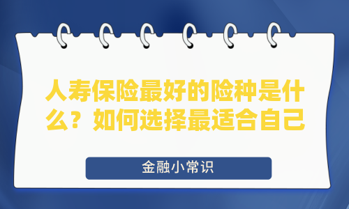 人寿保险最好的险种是什么？如何选择最适合自己的保险？
