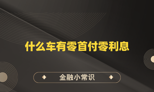 什么车有零首付零利息