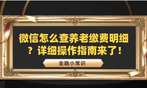 微信怎么查养老缴费明细？详细操作指南来了！