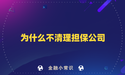 为什么不清理担保公司