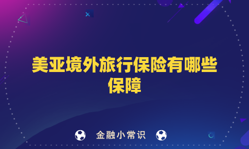 美亚境外旅行保险有哪些保障