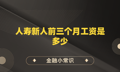 人寿新人前三个月工资是多少