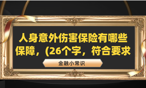 人身意外伤害保险有哪些保障，(26个字，符合要求)