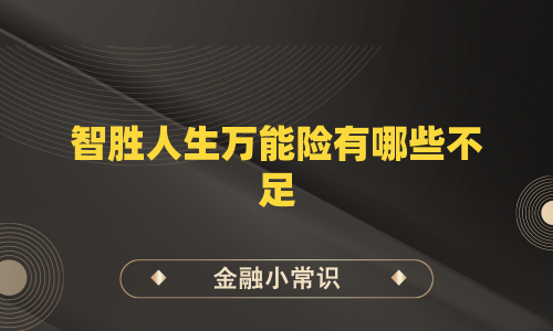 智胜人生万能险有哪些不足
