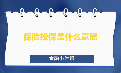 保险投保是什么意思