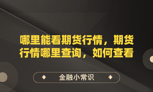 哪里能看期货行情？