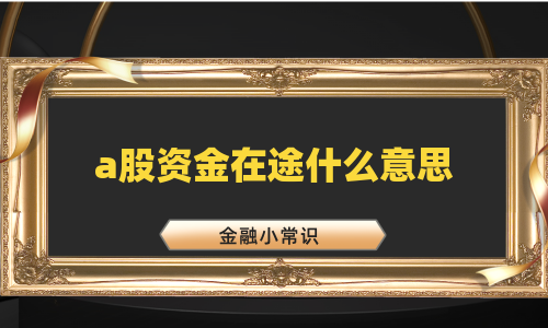 a股资金在途什么意思