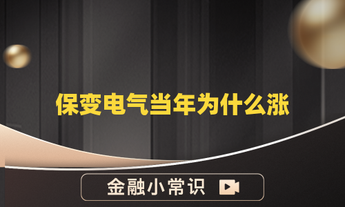 保变电气当年为什么涨