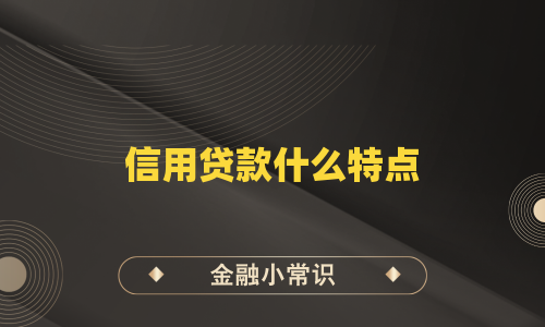 信用贷款什么特点