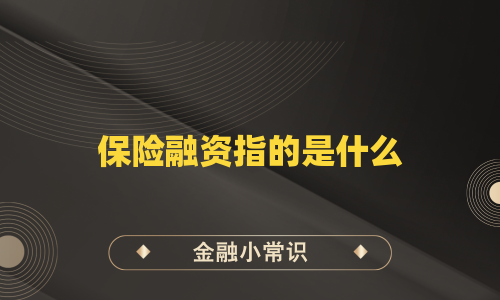 保险融资指的是什么