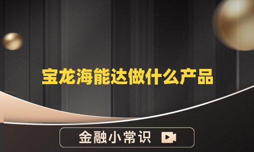 宝龙海能达做什么产品