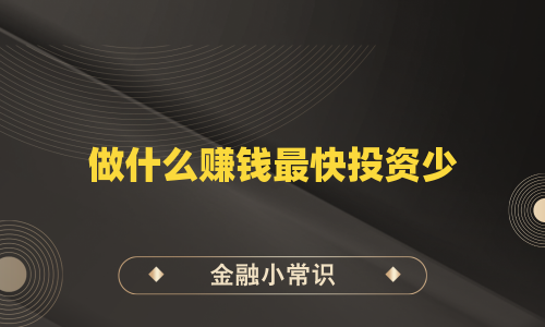 做什么赚钱最快投资少