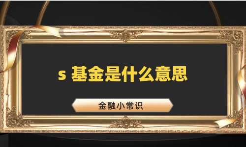 s 基金是什么意思
