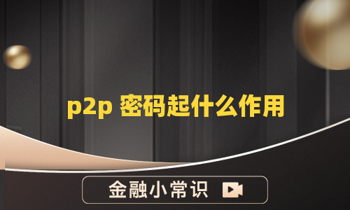 p2p 密码起什么作用