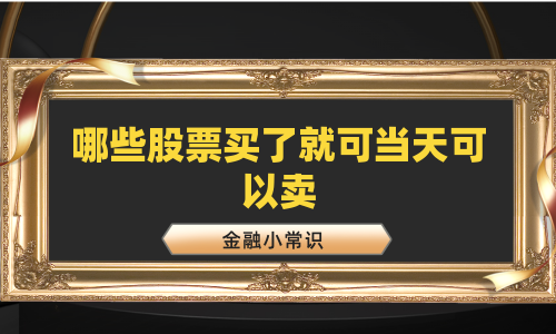 哪些股票买了就可当天可以卖