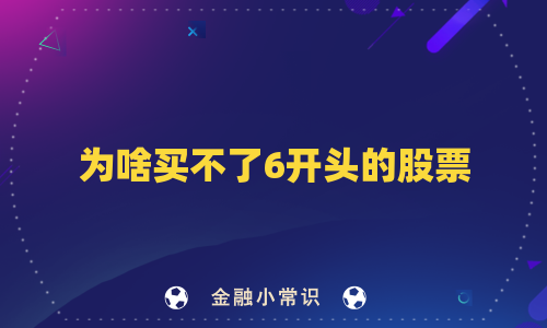 为啥买不了6开头的股票