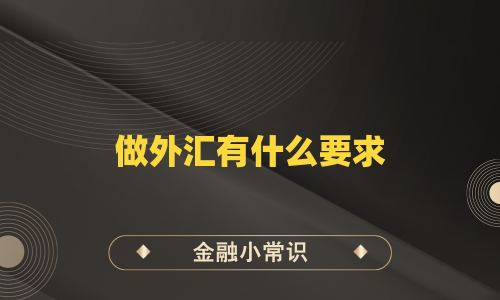做外汇有什么要求