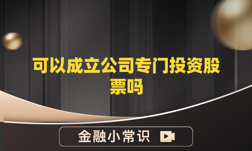 可以成立公司专门投资股票吗